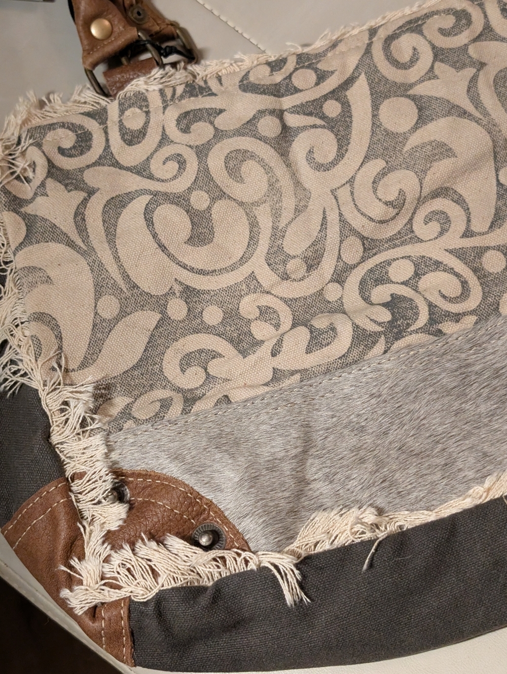 NWT Myra Bag Leather Print Canvas Leather Satc… - Picture 2 of 8